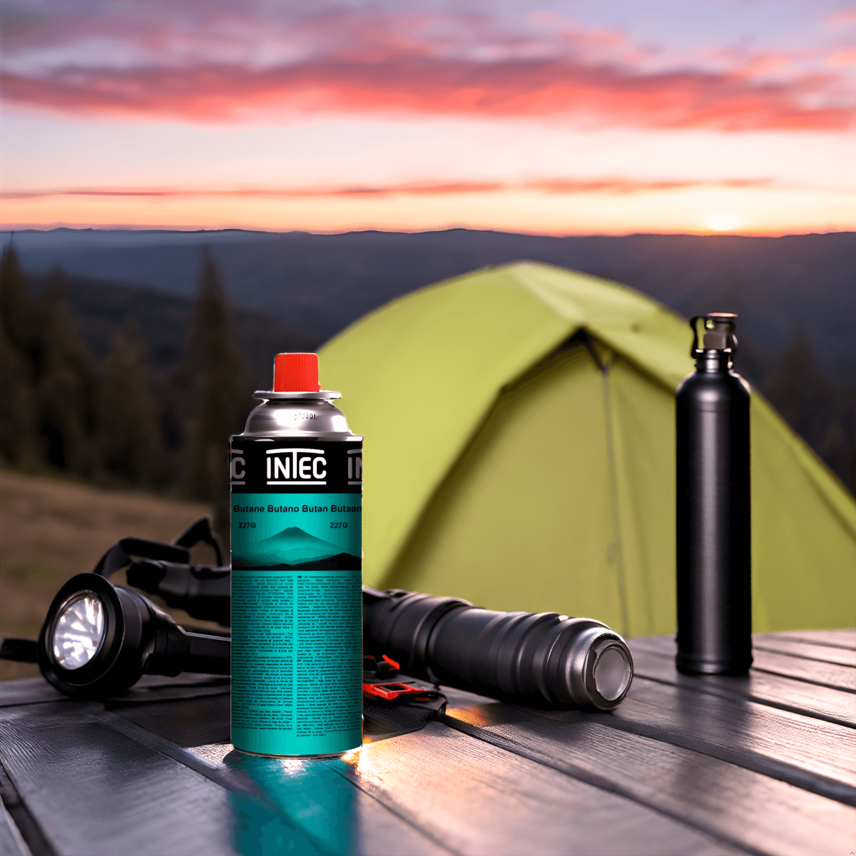 Intec - Bouteille de gaz Butane 250gr Cartouche de gaz Camping Compacte Encliquetable Réchaud Desherbeur INTEC - Imagen 2