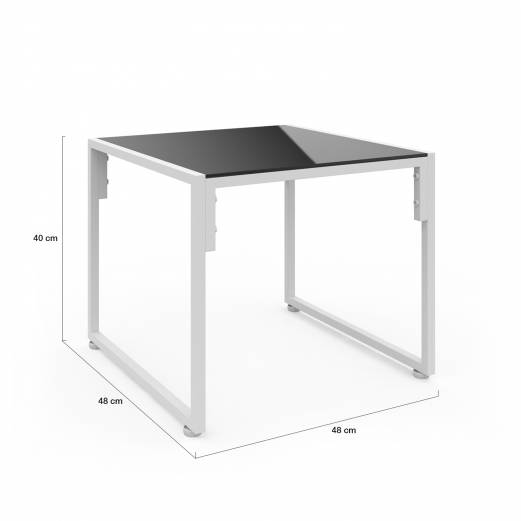 IDMARKET - Salon de jardin bas NAIROBI 8 places salon d'angle en acier blanc et coussins gris - Image 6