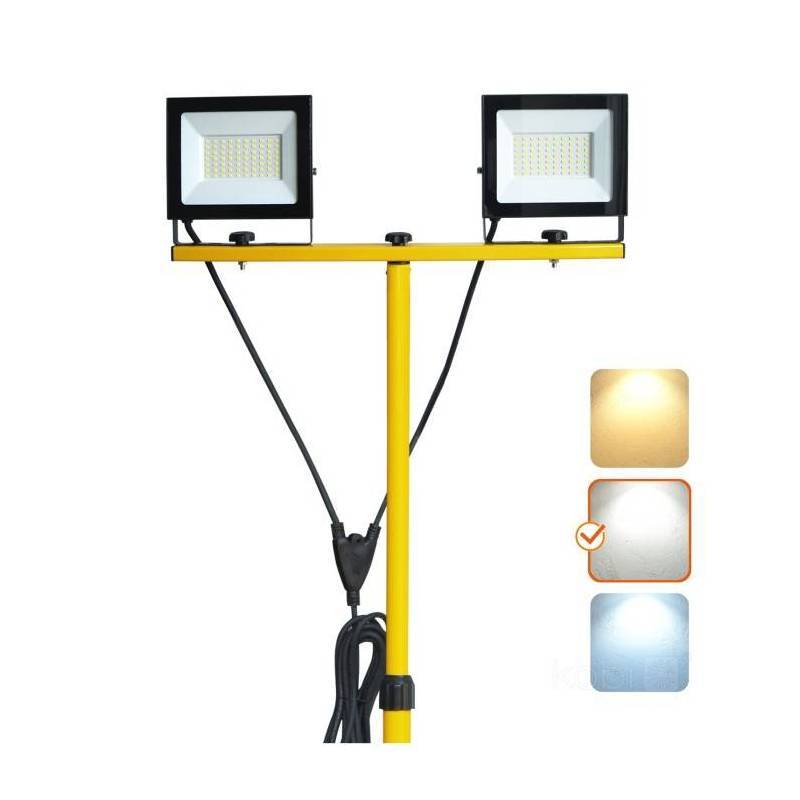 Projecteur de chantier LED TIGRA TRÉPIED 2x50W 4000K IP54 blanc naturel - Image 5