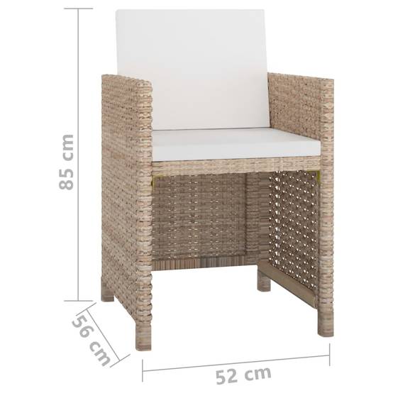 Salon de jardin 4 personnes résine tressée avec coussins pour terrasse Beige – ComfortXL Outdoor Living - Image 7