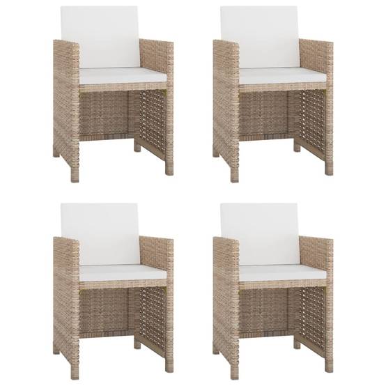 Salon de jardin 4 personnes résine tressée avec coussins pour terrasse Beige – ComfortXL Outdoor Living - Image 2