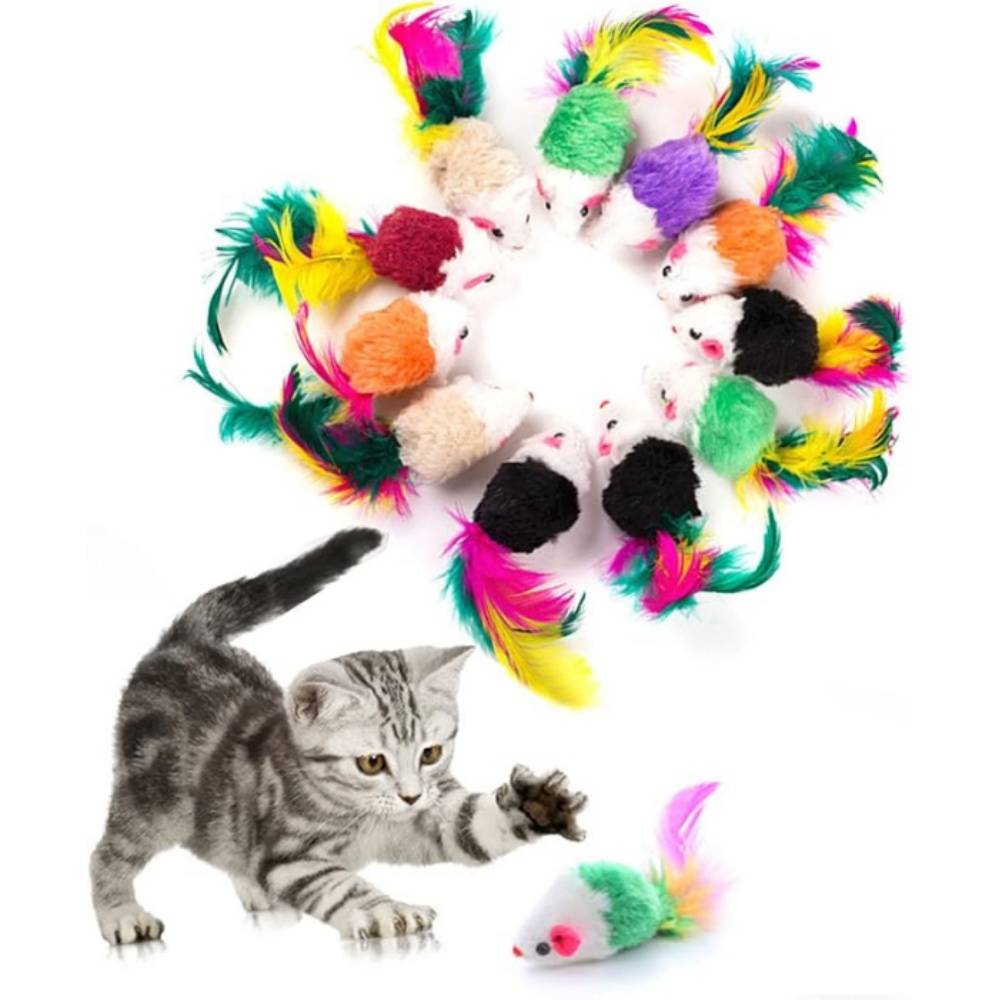 DtopbuyAge - Lot de 10 peluches pour chat (couleurs aléatoires) - Image 1