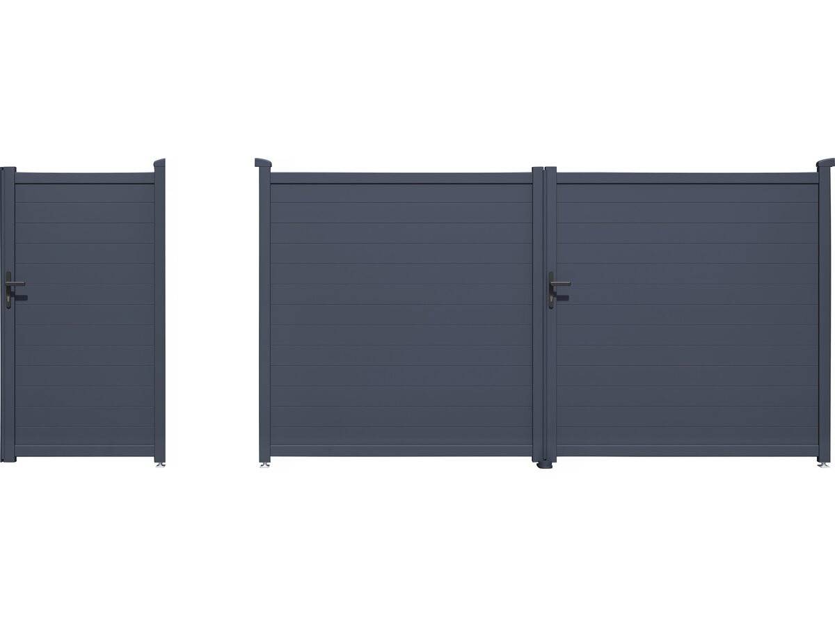 Pack Portail + Portillon "marc" - Gris -habitat Et Jardin - Imagen 1