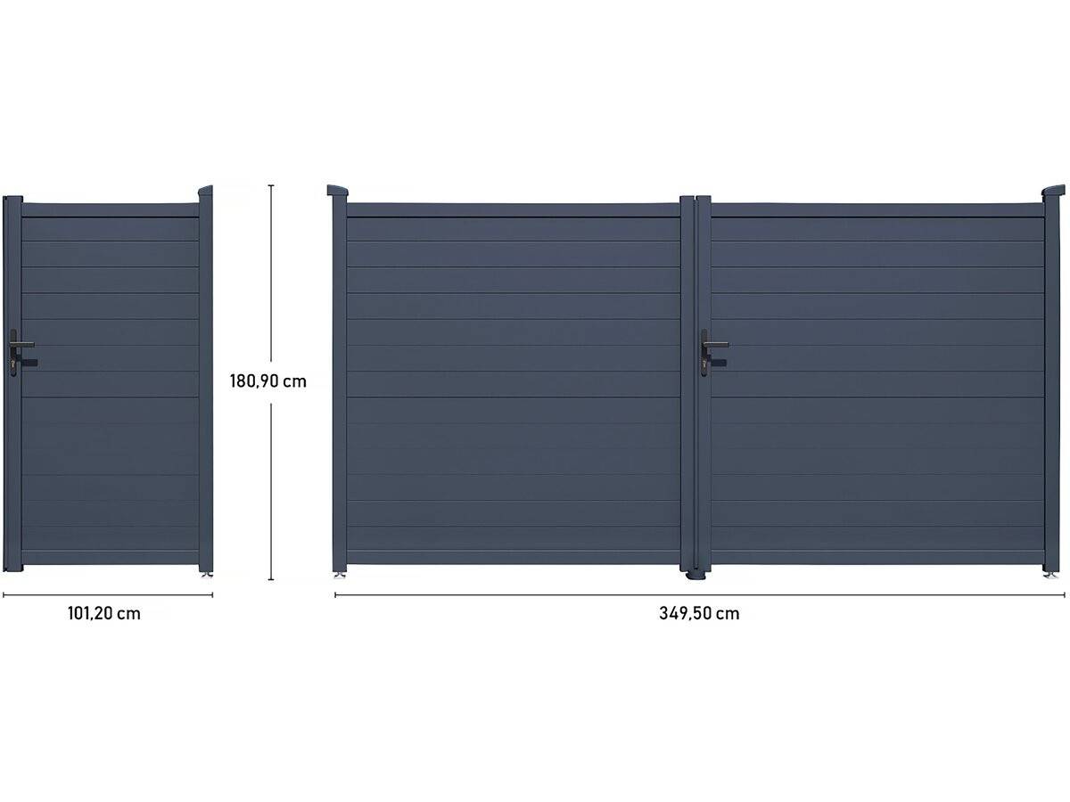 Pack Portail + Portillon "marc" - Gris -habitat Et Jardin - Imagen 3
