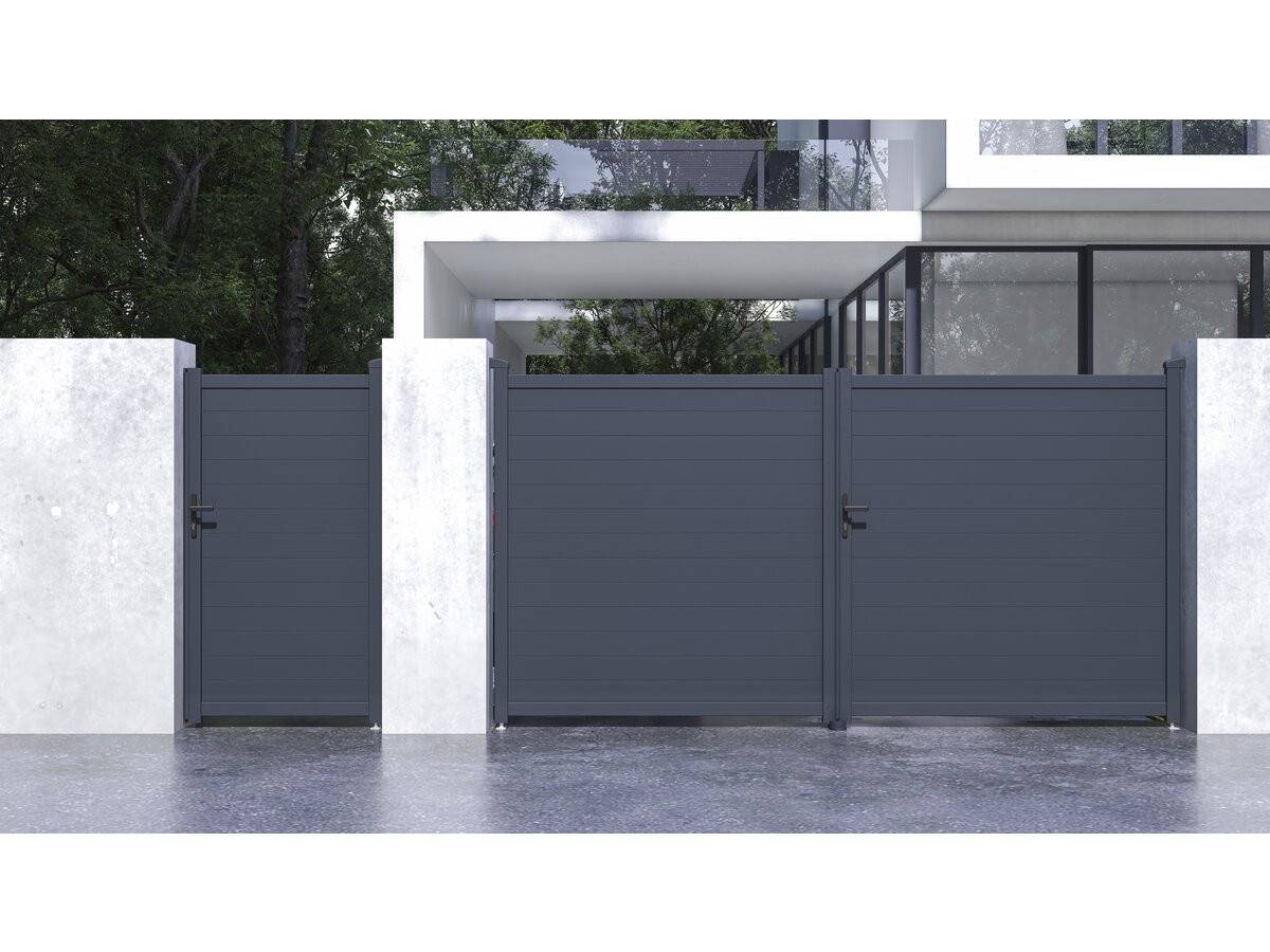 Pack Portail + Portillon "marc" - Gris -habitat Et Jardin - Imagen 2
