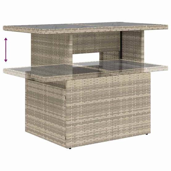 Canapé d'angle modulable 8 places en poly rotin avec assises de rangement Gris Clair – ComfortXL Outdoor Living - Image 3