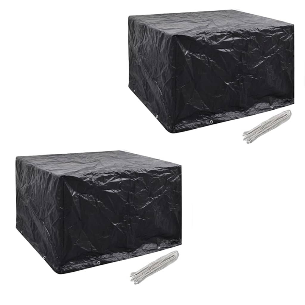 Lot de 2 Housses Salon de Jardin PE Imperméable pour Ensemble 4 Personnes Noir 113x113x73 cm – ComfortXL Outdoor Living - Image 1