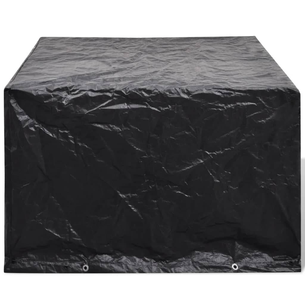 Lot de 2 Housses Salon de Jardin PE Imperméable pour Ensemble 4 Personnes Noir 113x113x73 cm – ComfortXL Outdoor Living - Image 3
