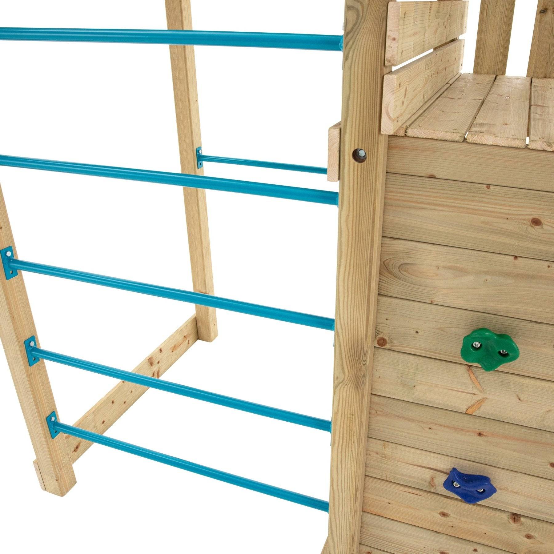 Tp Toys - AIre de jeux tour avec mur d'escalade et toboggan - bois FSC® - H270 cm - CLÉMATITE SKYWOOD - Imagen 8
