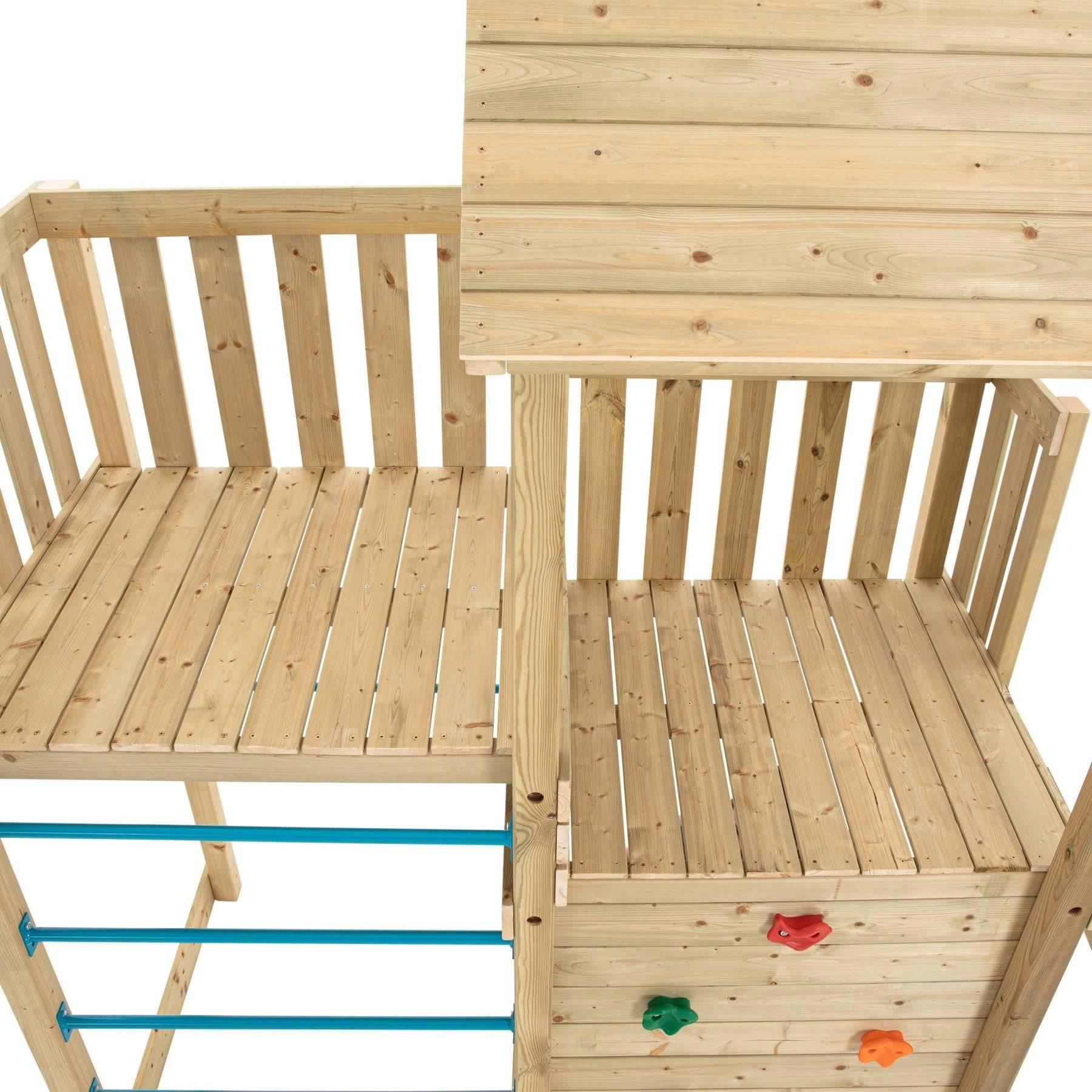 Tp Toys - AIre de jeux tour avec mur d'escalade et toboggan - bois FSC® - H270 cm - CLÉMATITE SKYWOOD - Imagen 9