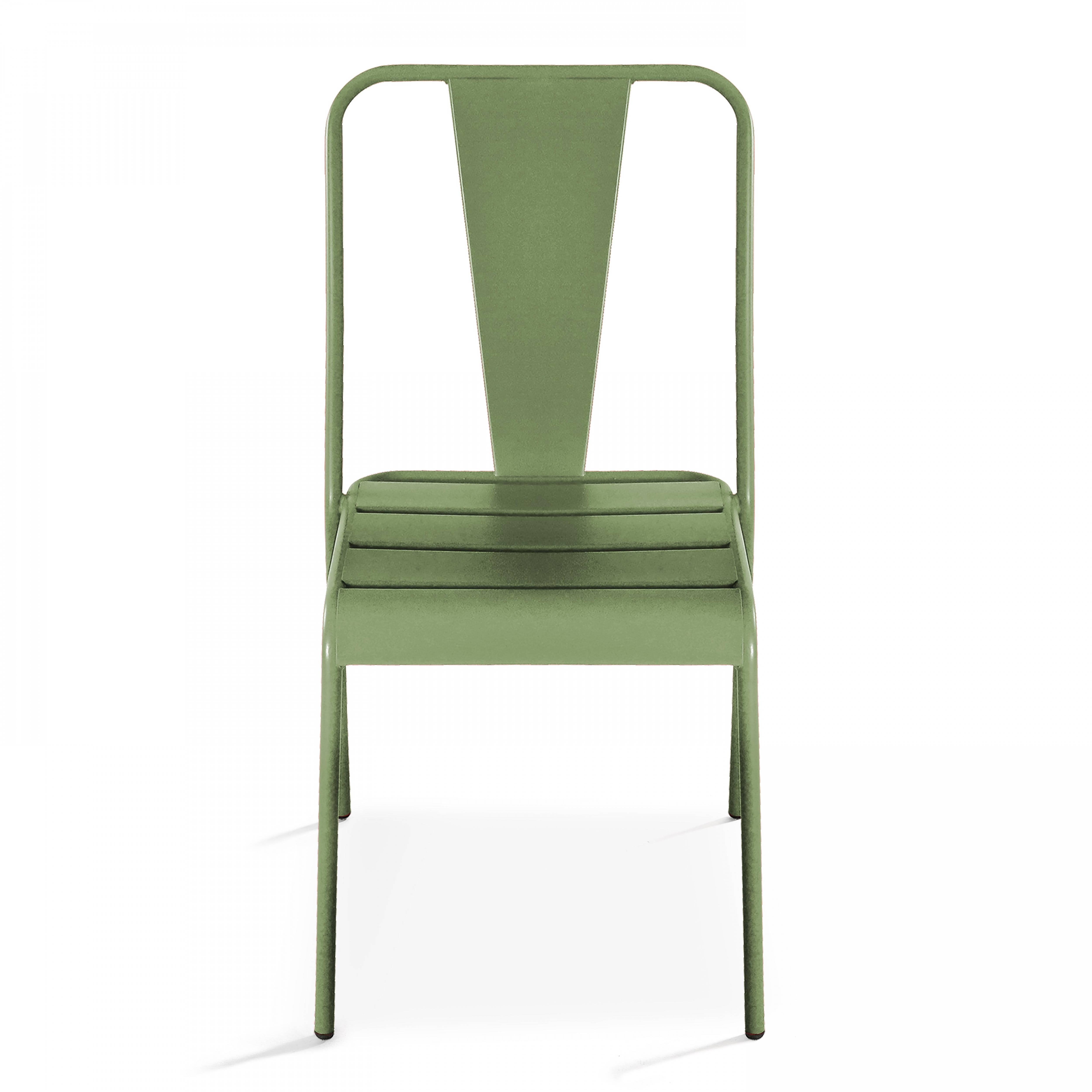 Oviala - Chaise de jardin en métal vert cactus Dieppe - Oviala - Image 3