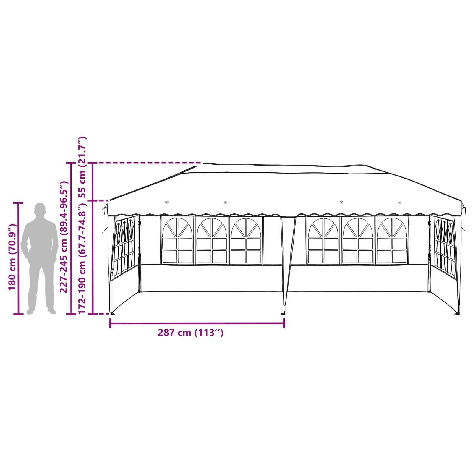 ComfortXL - Tente de réception pliable acier oxford marché événement montage rapide 575x289cm crème - ComfortXL Outdoor Living - Image 10