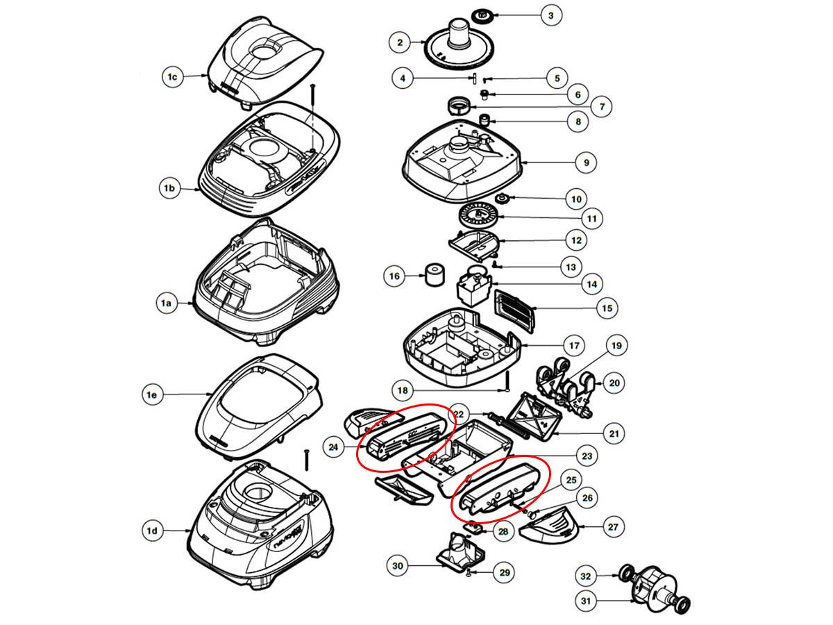 Hayward - Kit de patins pour robot nettoyeur de piscine - Blanc - AXV417WHP - Hayward - Imagen 4