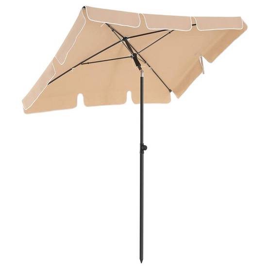 Parasol de balcon rectangulaire 1,8 x 1,25 m protection UPF 50+ ombrelle toile avec revêtement en PA sac de transport terrasse jardin sans socle taupe - Image 1