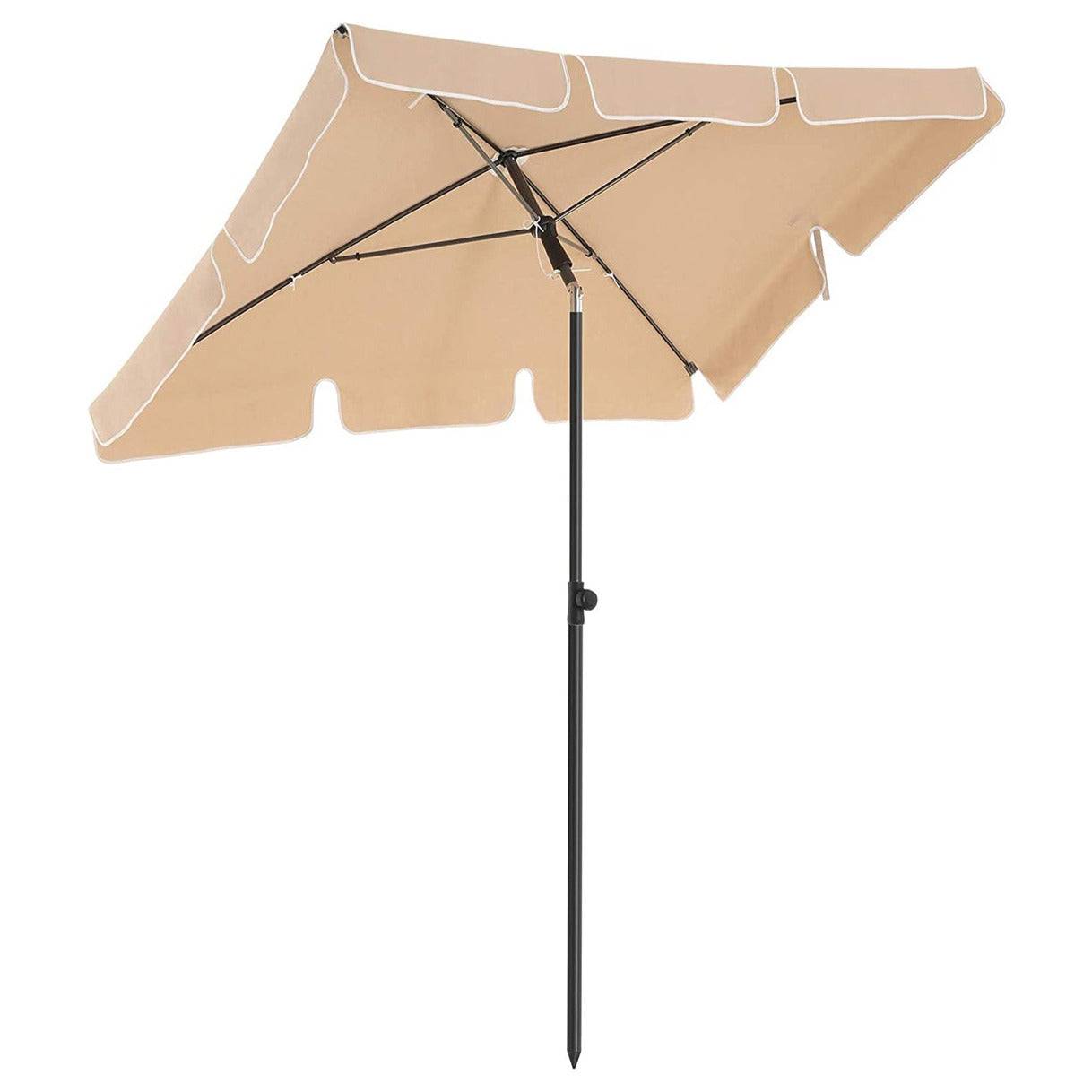 Parasol de balcon rectangulaire 1,8 x 1,25 m protection UPF 50+ ombrelle toile avec revêtement en PA sac de transport terrasse jardin sans socle taupe - Image 1