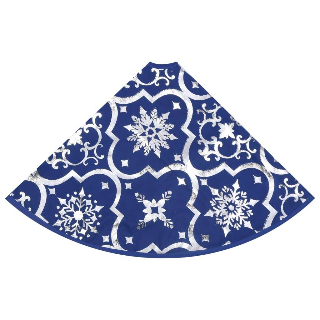 Jupe de sapin de Noël - Robe de sapin - Tapis de sapin de luxe avec chaussette Bleu 90 cm Tissu - Image 5
