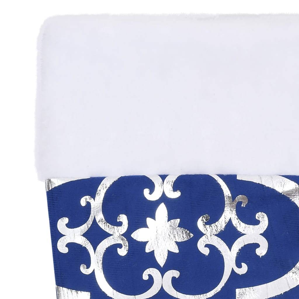 Jupe de sapin de Noël - Robe de sapin - Tapis de sapin de luxe avec chaussette Bleu 90 cm Tissu - Image 7