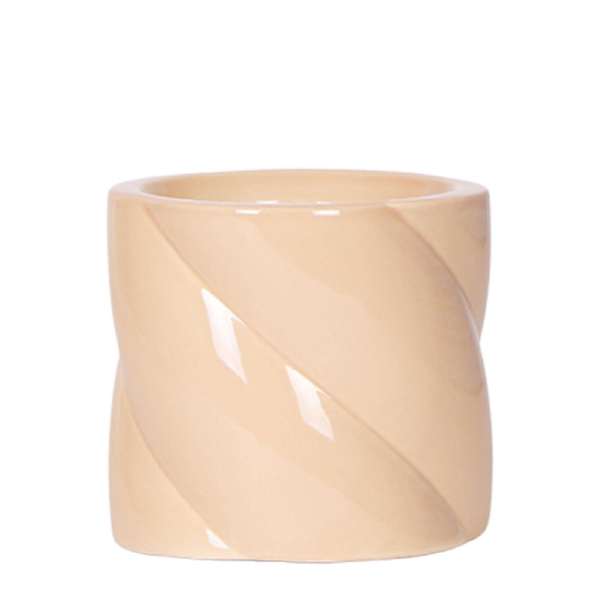 Cache-pot céramique pastel - rondeurs gourmandes - Pot de 9cm - pêche - Image 1