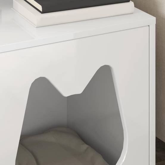 Chatiere bois blanc 42,5 x 40 x 53,5 cm - Prolenta premium p339.8 - Image 4