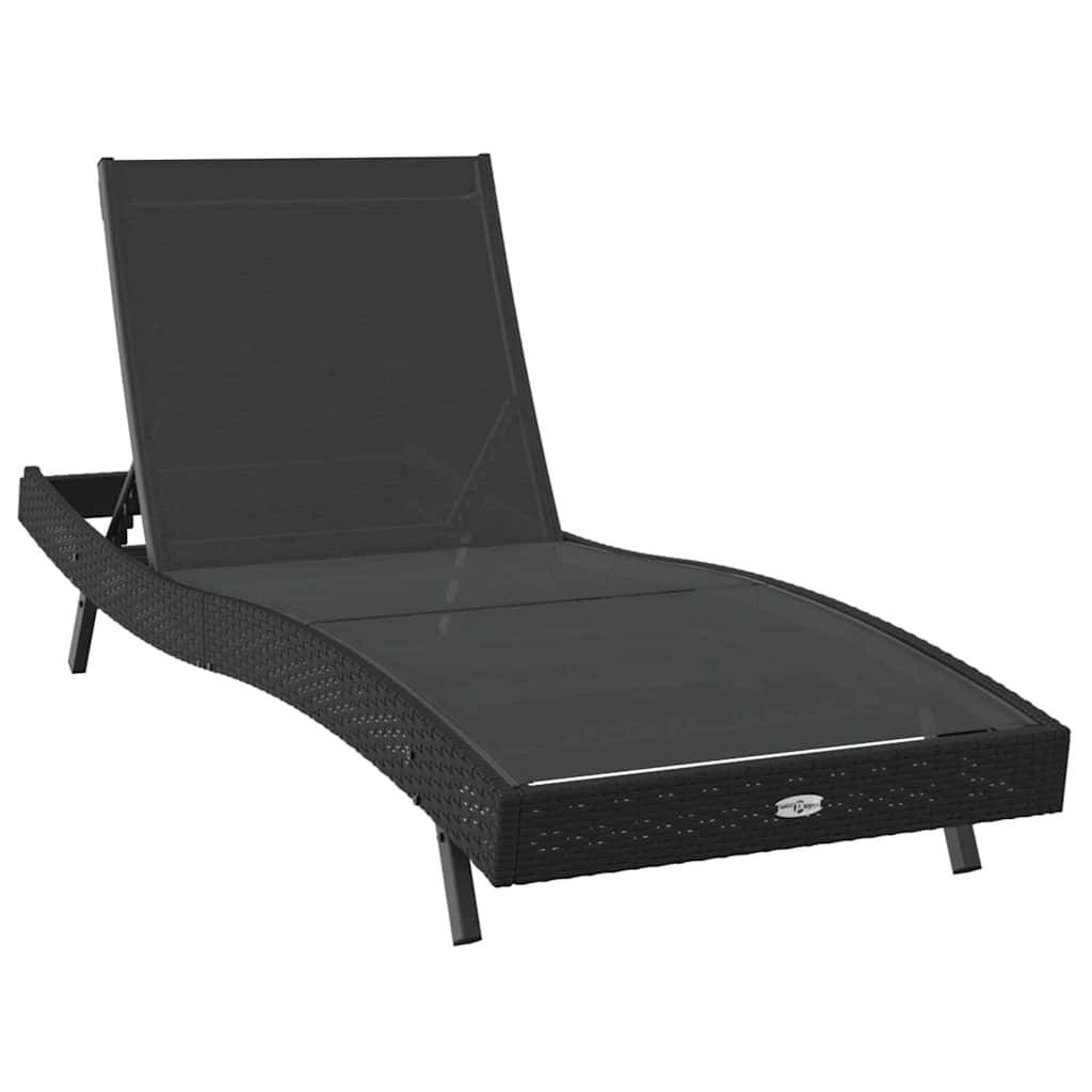 Vidaxl - Transat Noir 197 x 70 x 82 cm polyrotin vidaXL 42009977 - Image 2