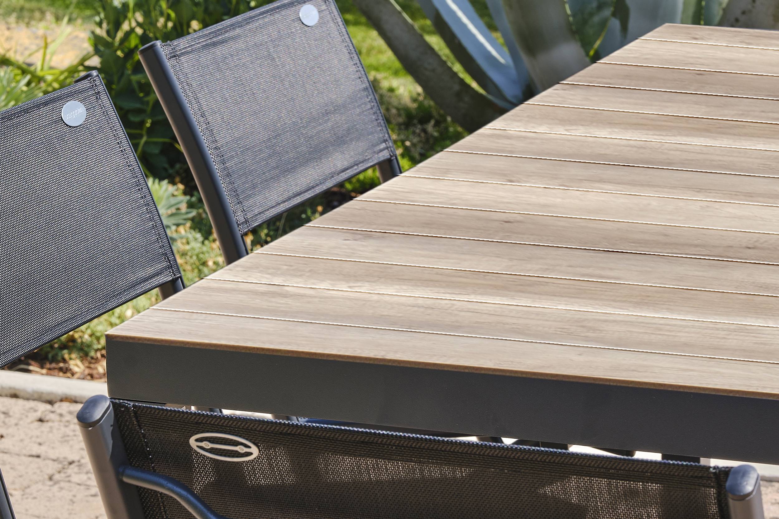 Dcb Garden - Ensemble repas de jardin 6 places en aluminium  - Gris anthracite - BOSTON - Imagen 4