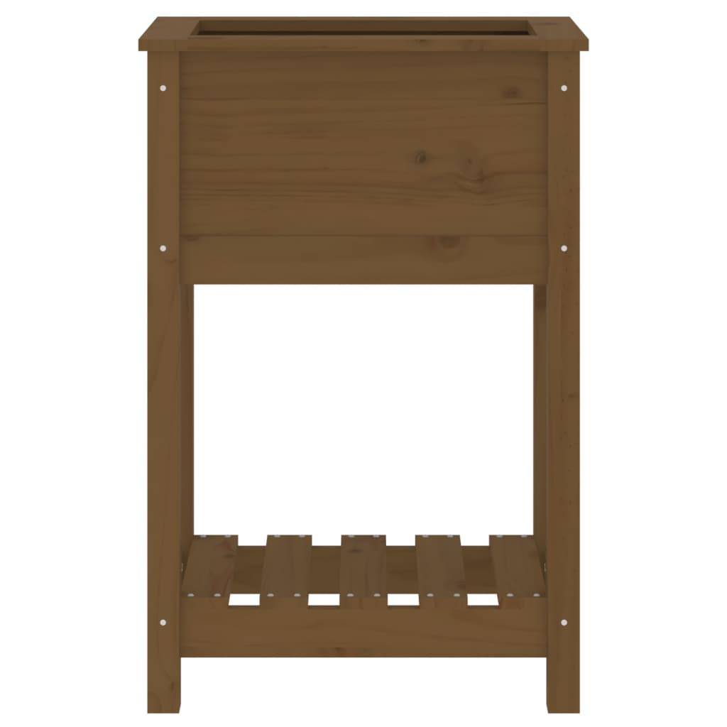 Maison Chic - Jardinière, Bac à fleurs, Pot de fleurs avec étagère Marron miel 54x34,5x81 cm Bois de pin - Imagen 5