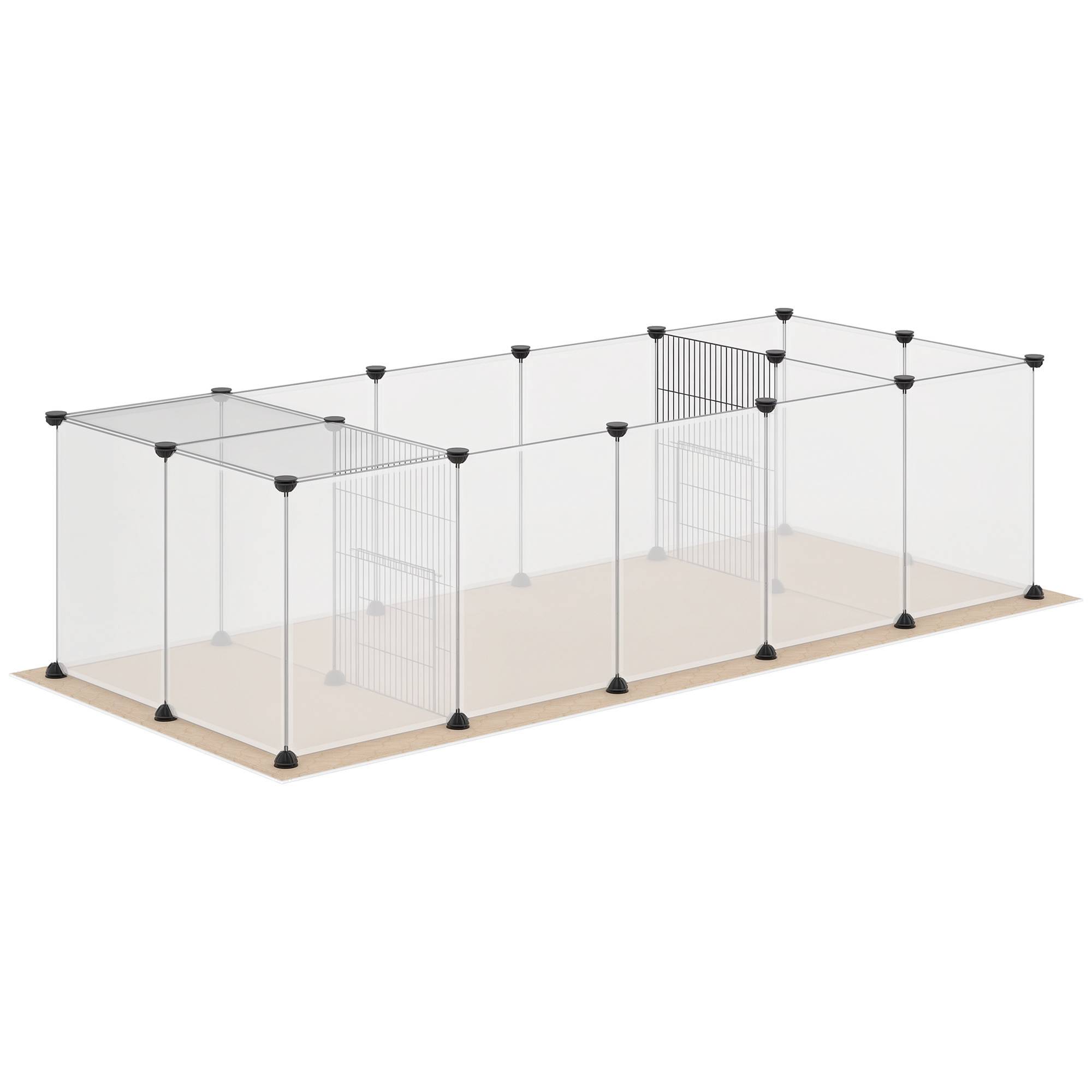 Enclos pour animaux de compagnie DIY avec 20 panneaux et tapis, parc pour petits animaux pour cochons d'Inde, lapins 175x70x45 cm Blanc - Image 1