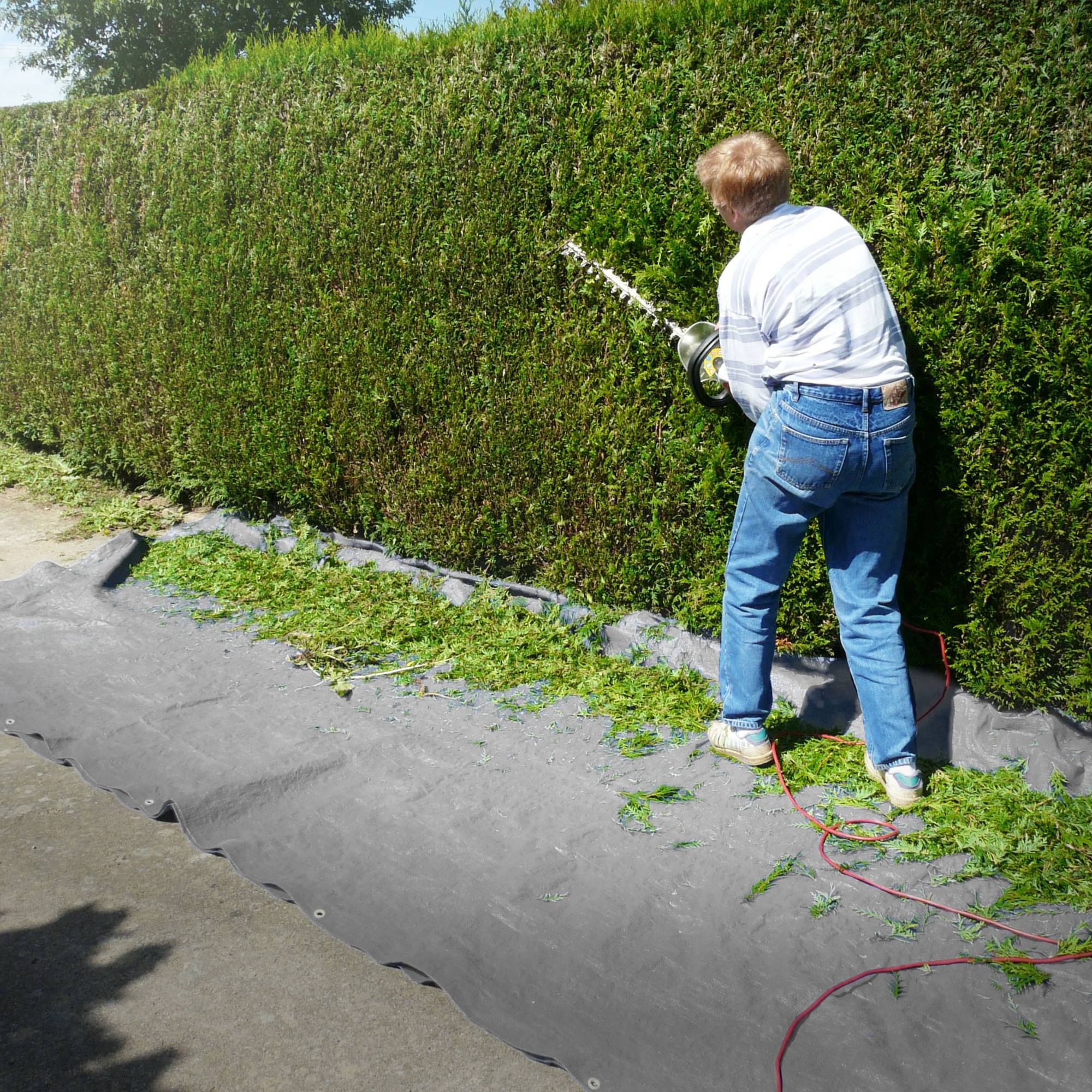 Ecd-Germany - Bâche de Protection Premium avec Œillets + 10 Crochets, 4x6m 24m², 650g/m², Grise, Tissu PVC, Indéchirable, Imperméable - Imagen 7