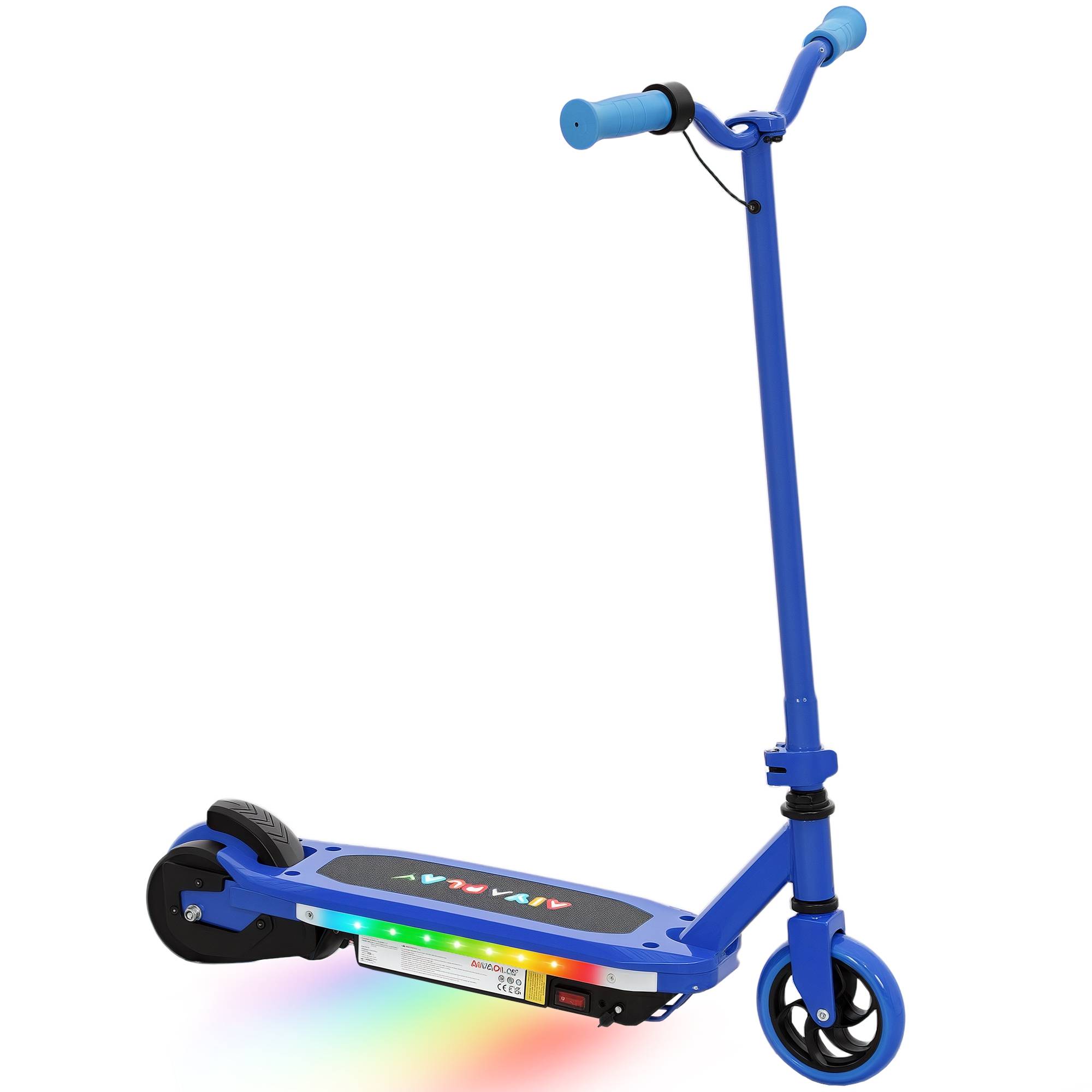 Sans Marque - Trottinette électrique enfants lumières LED accélérateur pouce roues increvables 10 km/h bleue - Image 1