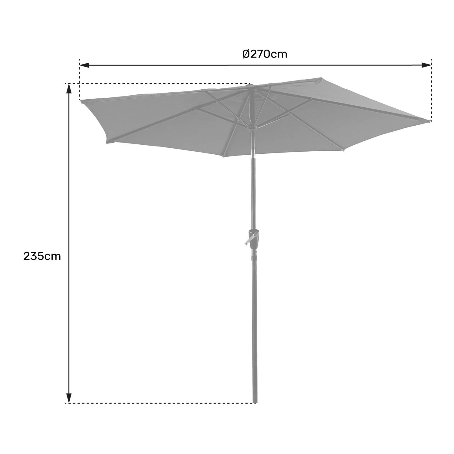 Happy Garden - Parasol droit HAPUNA rond 2,70m de diamètre fuchsia - HAPPY GARDEN - Imagen 8