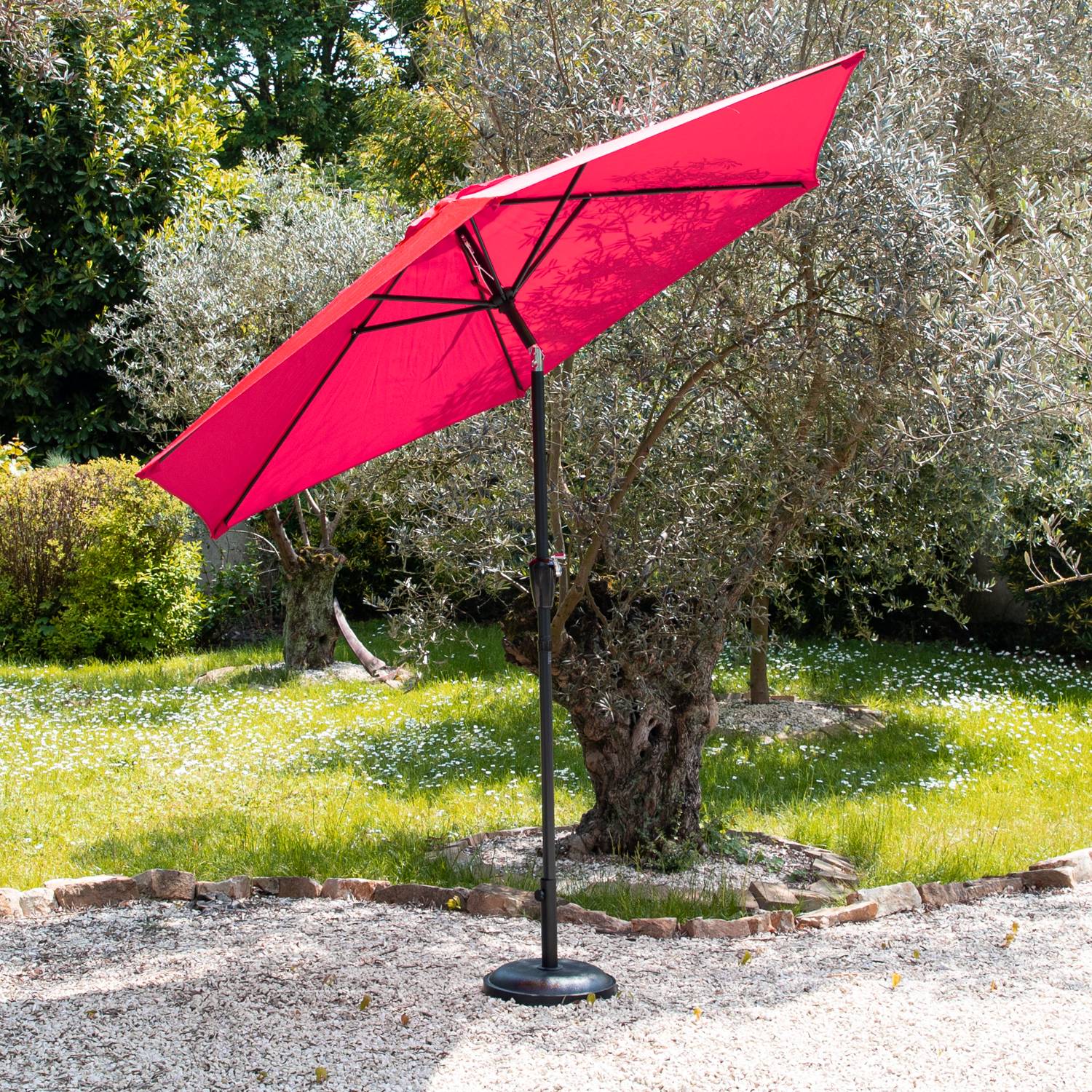 Happy Garden - Parasol droit HAPUNA rond 2,70m de diamètre fuchsia - HAPPY GARDEN - Imagen 2