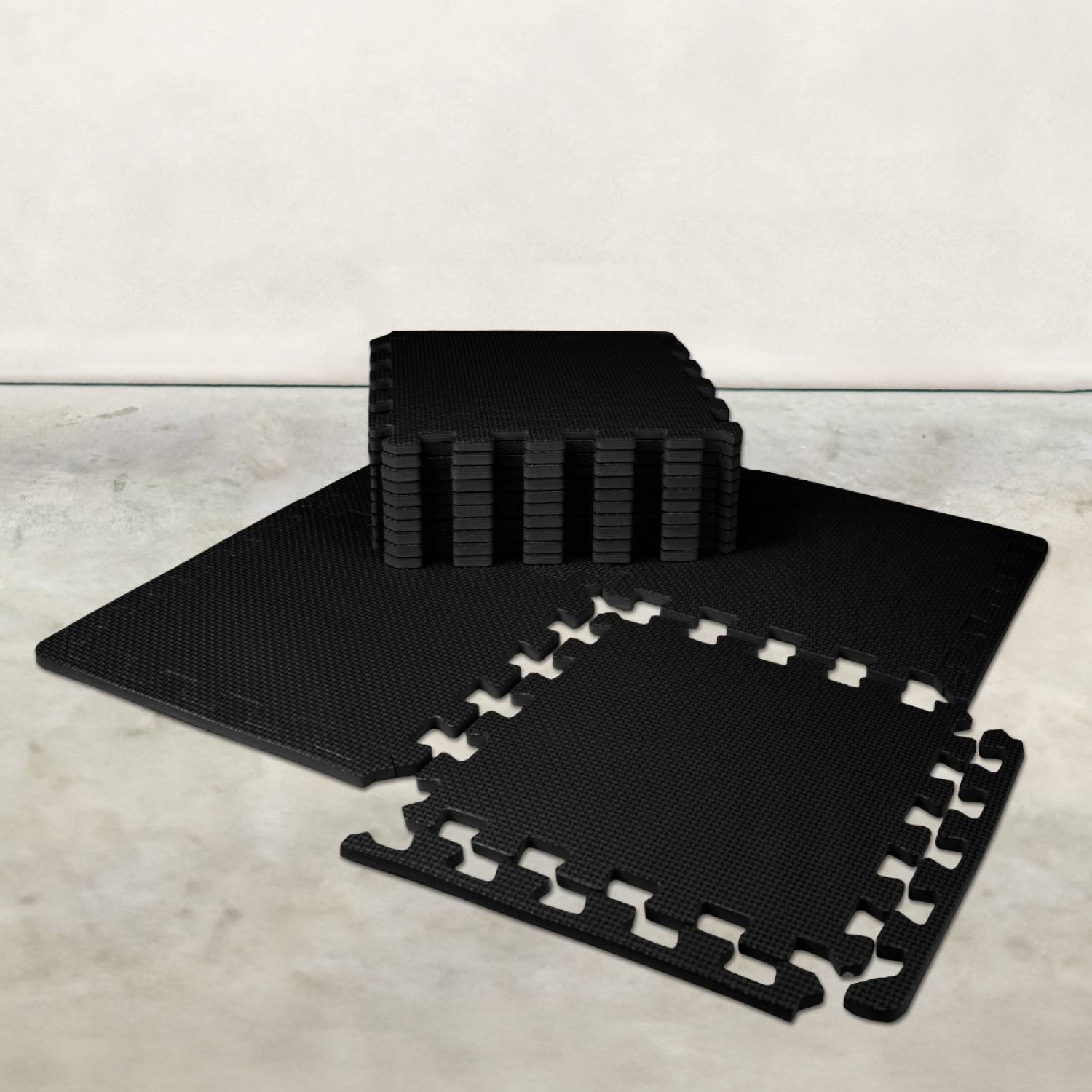 Tapis de sol puzzle pour fitness ou jeu enfant, antidérapant - 18 pièces - Noir - Vivezen - Imagen 2