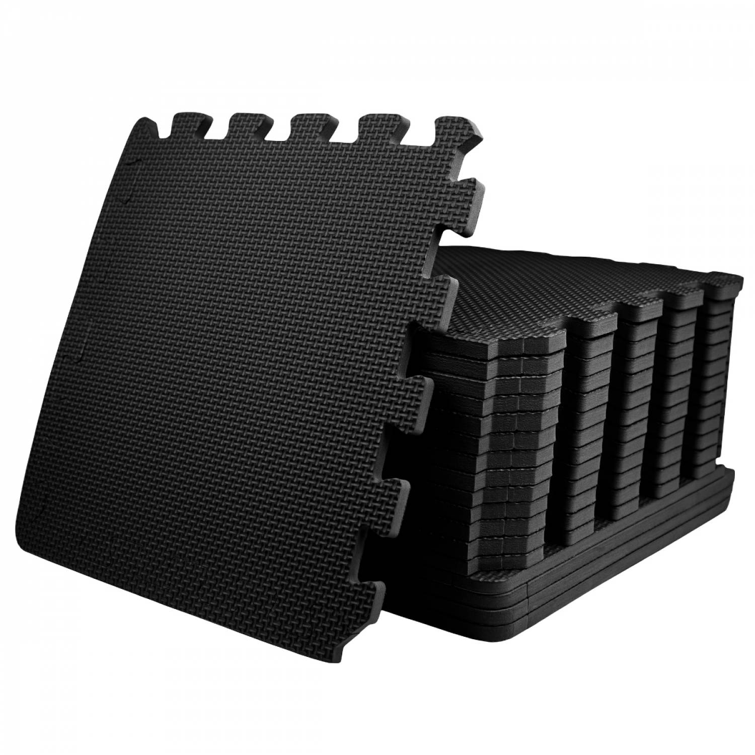 Tapis de sol puzzle pour fitness ou jeu enfant, antidérapant - 18 pièces - Noir - Vivezen - Imagen 1