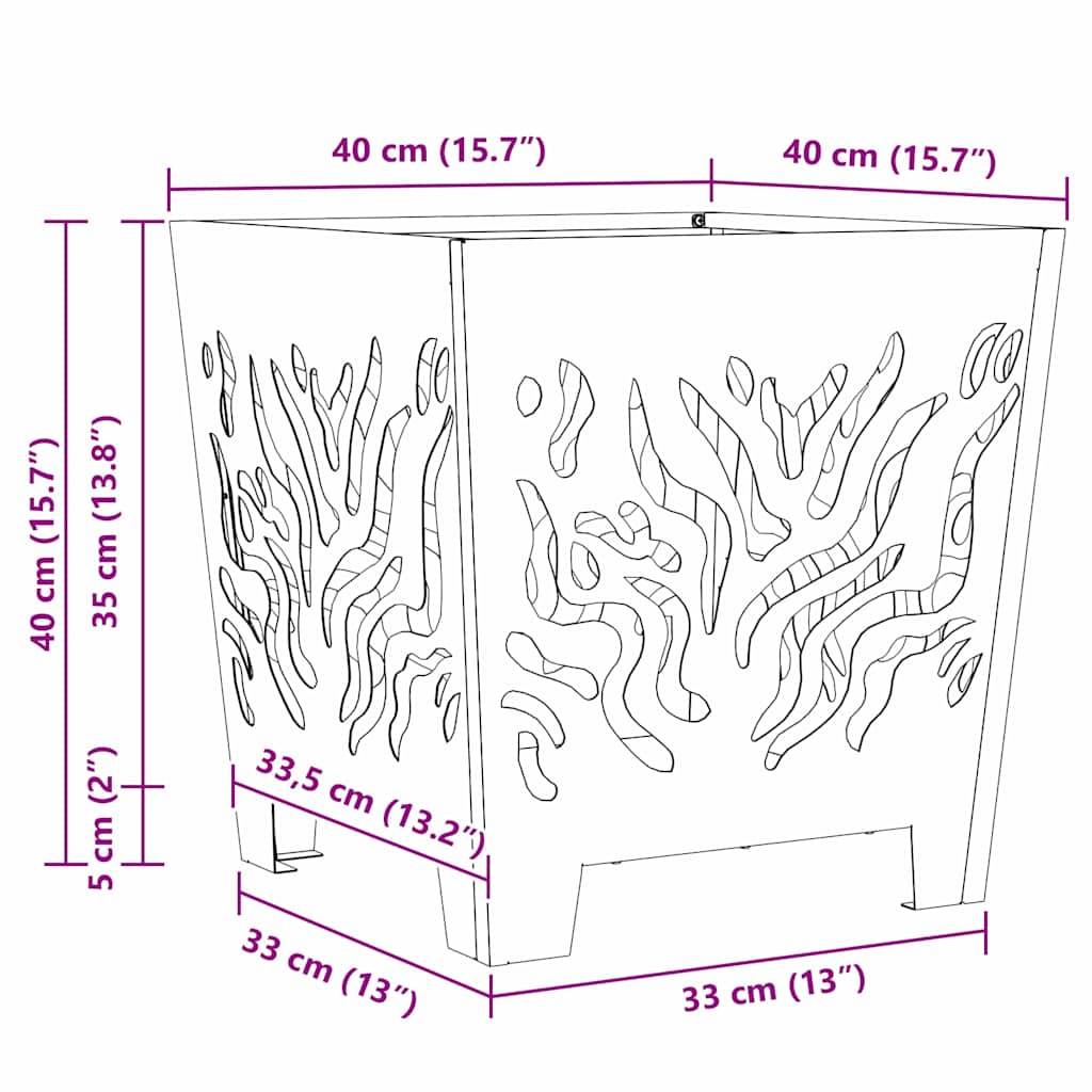 ComfortXL - Brasero Cube Design en Acier Foyer Extérieur Moderne pour Balcon Jardin Noir 40 cm – ComfortXL Outdoor Living - Image 6
