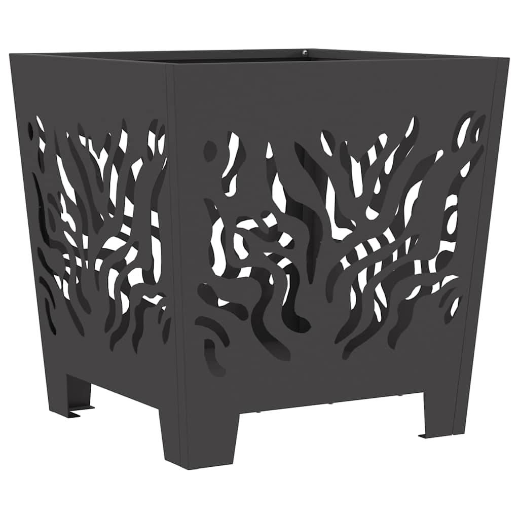 ComfortXL - Brasero Cube Design en Acier Foyer Extérieur Moderne pour Balcon Jardin Noir 40 cm – ComfortXL Outdoor Living - Image 2