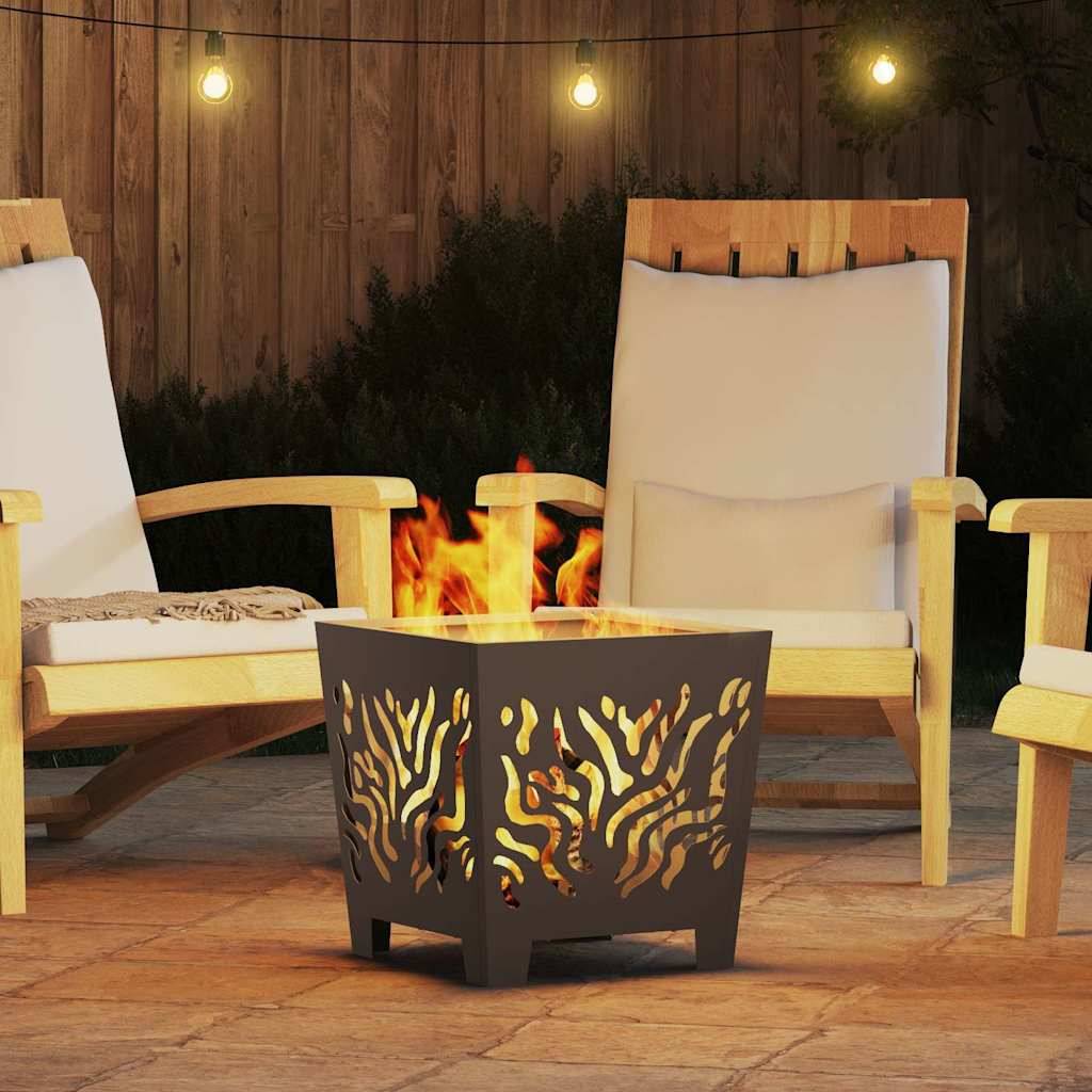 ComfortXL - Brasero Cube Design en Acier Foyer Extérieur Moderne pour Balcon Jardin Noir 40 cm – ComfortXL Outdoor Living - Image 4