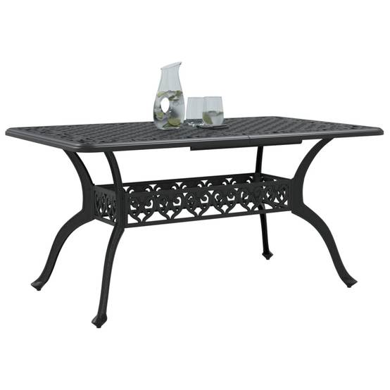 Table de jardin aluminium coulé noir 150 x 90 x 72 cm - PANGIVO - Image 4