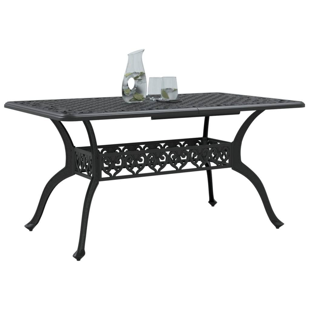 Table de jardin aluminium coulé noir 150 x 90 x 72 cm - PANGIVO - Image 4