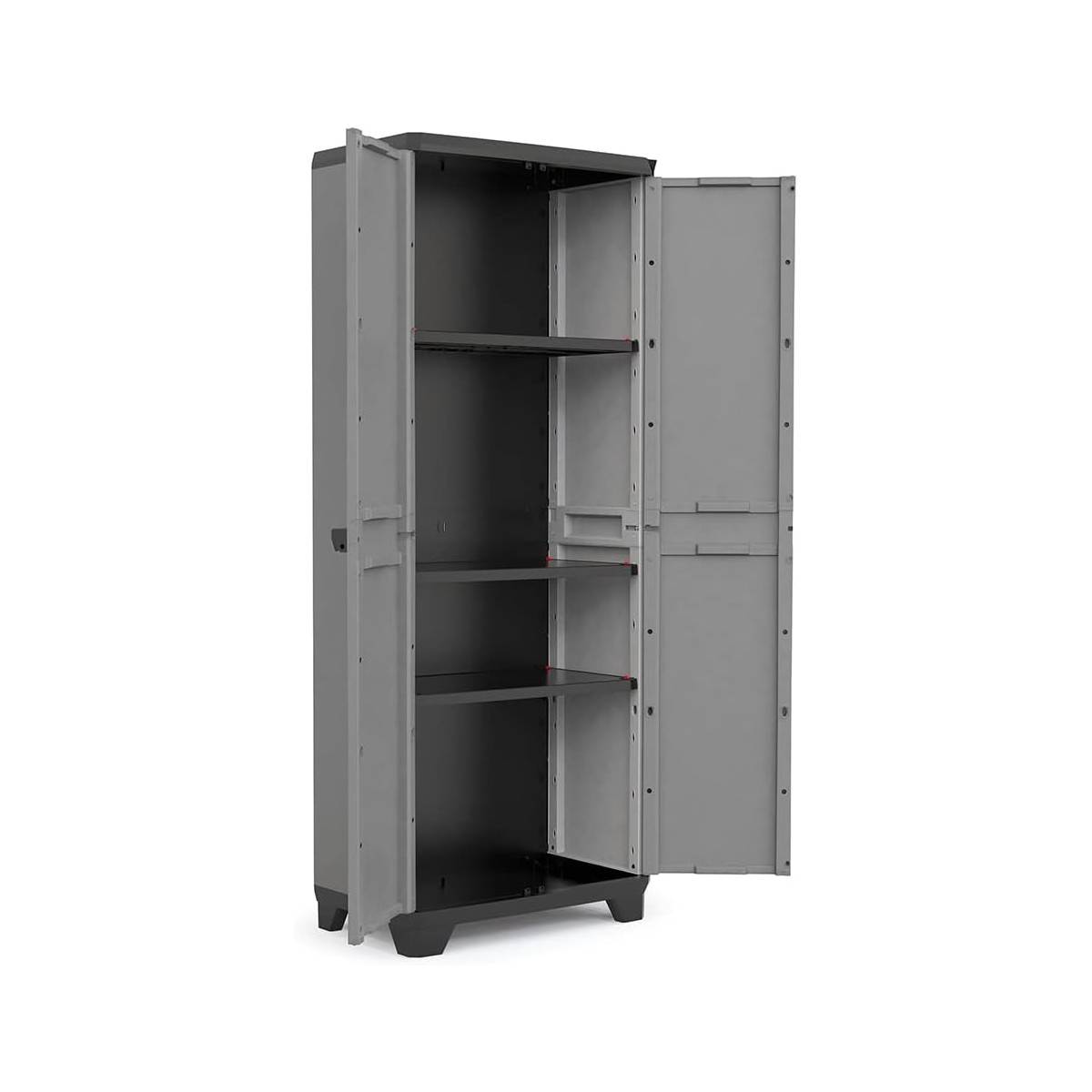 Keter - Armoire de rangement 38 x 39 x 173 cm 2 Portes 3 Étagères 15kg Réglables Grise Intérieur / Exterieur KETER - Imagen 8