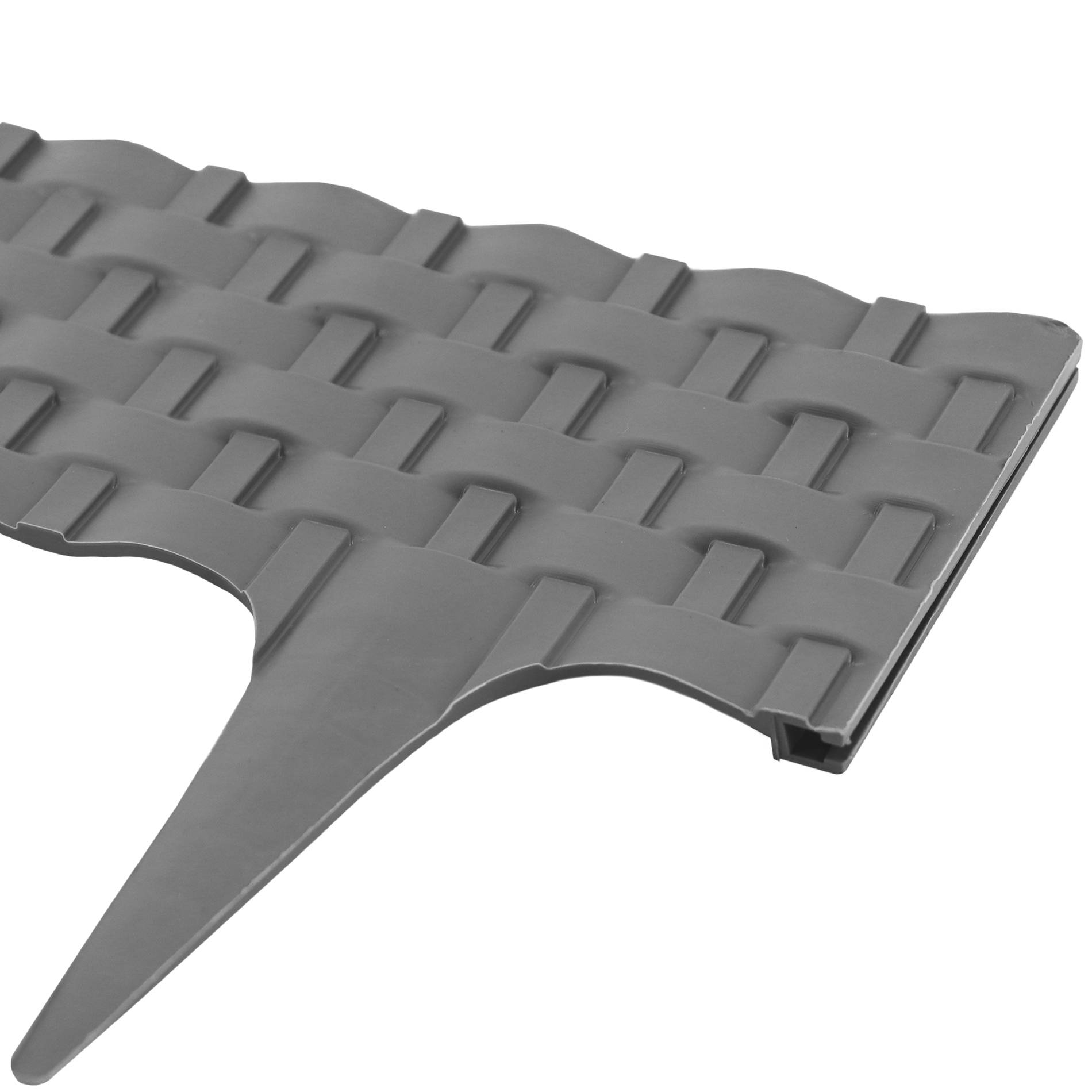 Bordure de pelouse aspect rotin gris 4x80 cm – Bordure jardin plastique flexible massif - Image 3