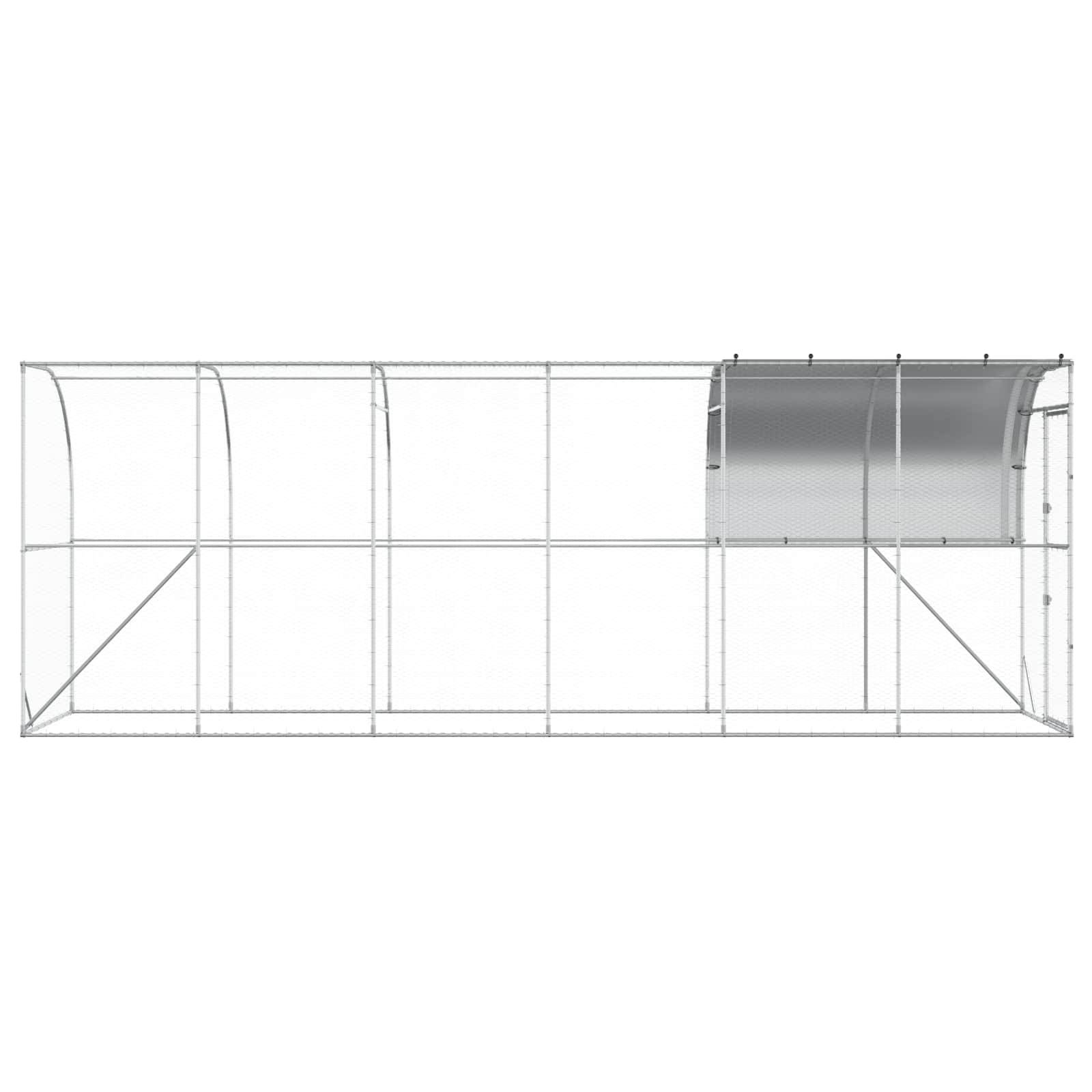 Vidaxl - Poulailler contre le mur Argenté 600 x 100 x 215 cm vidaXL 3434712 - Image 6