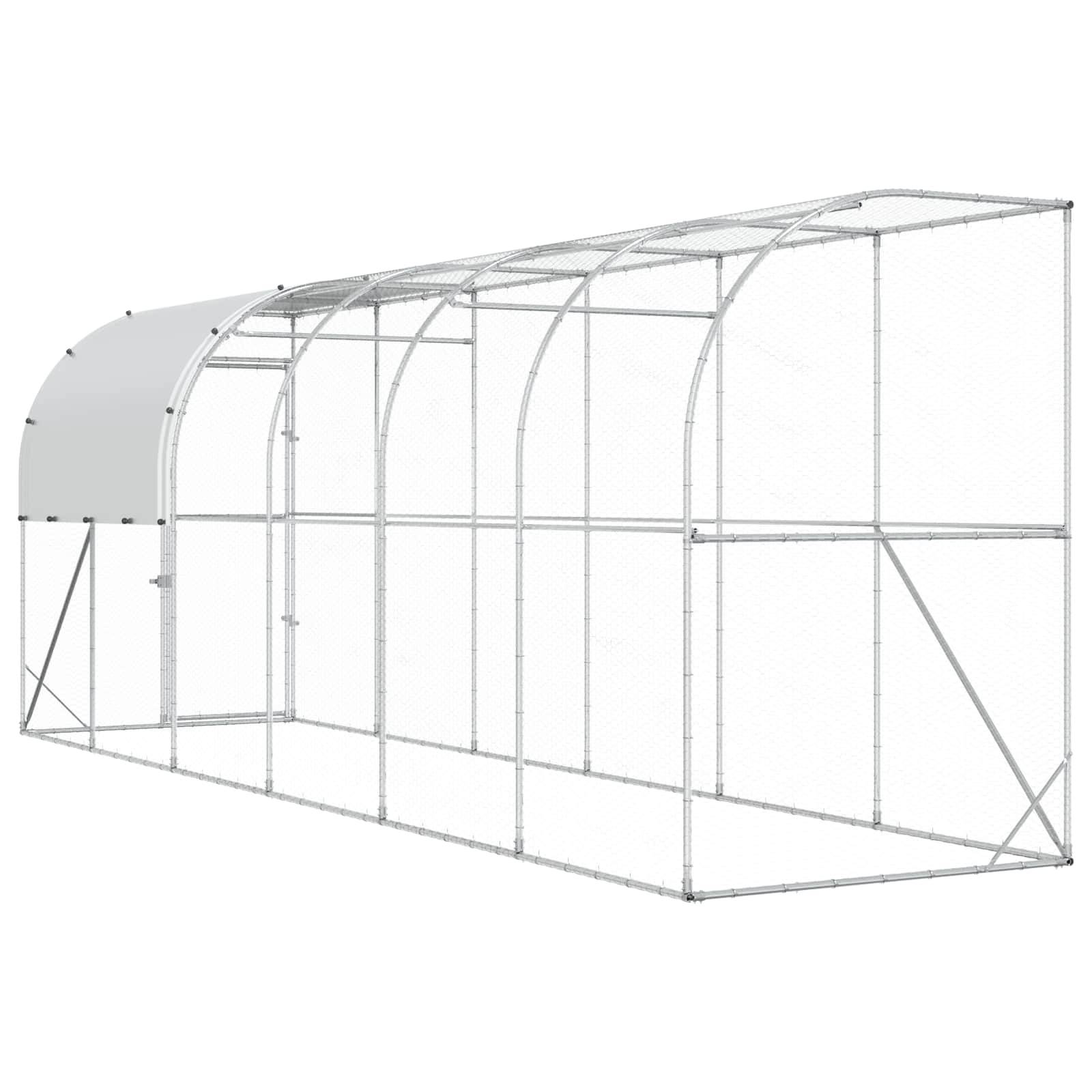Vidaxl - Poulailler contre le mur Argenté 600 x 100 x 215 cm vidaXL 3434712 - Image 7