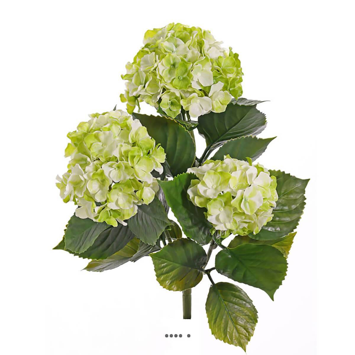 Artificielles - Hortensia artificiel 3 têtes en piquet pour extérieur H 43 cm Crème vert - couleur: Crème vert - Imagen 1