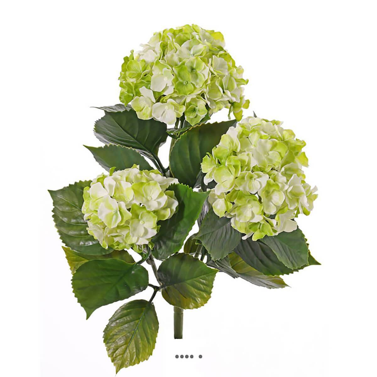 Artificielles - Hortensia artificiel 3 têtes en piquet pour extérieur H 43 cm Crème vert - couleur: Crème vert - Imagen 2