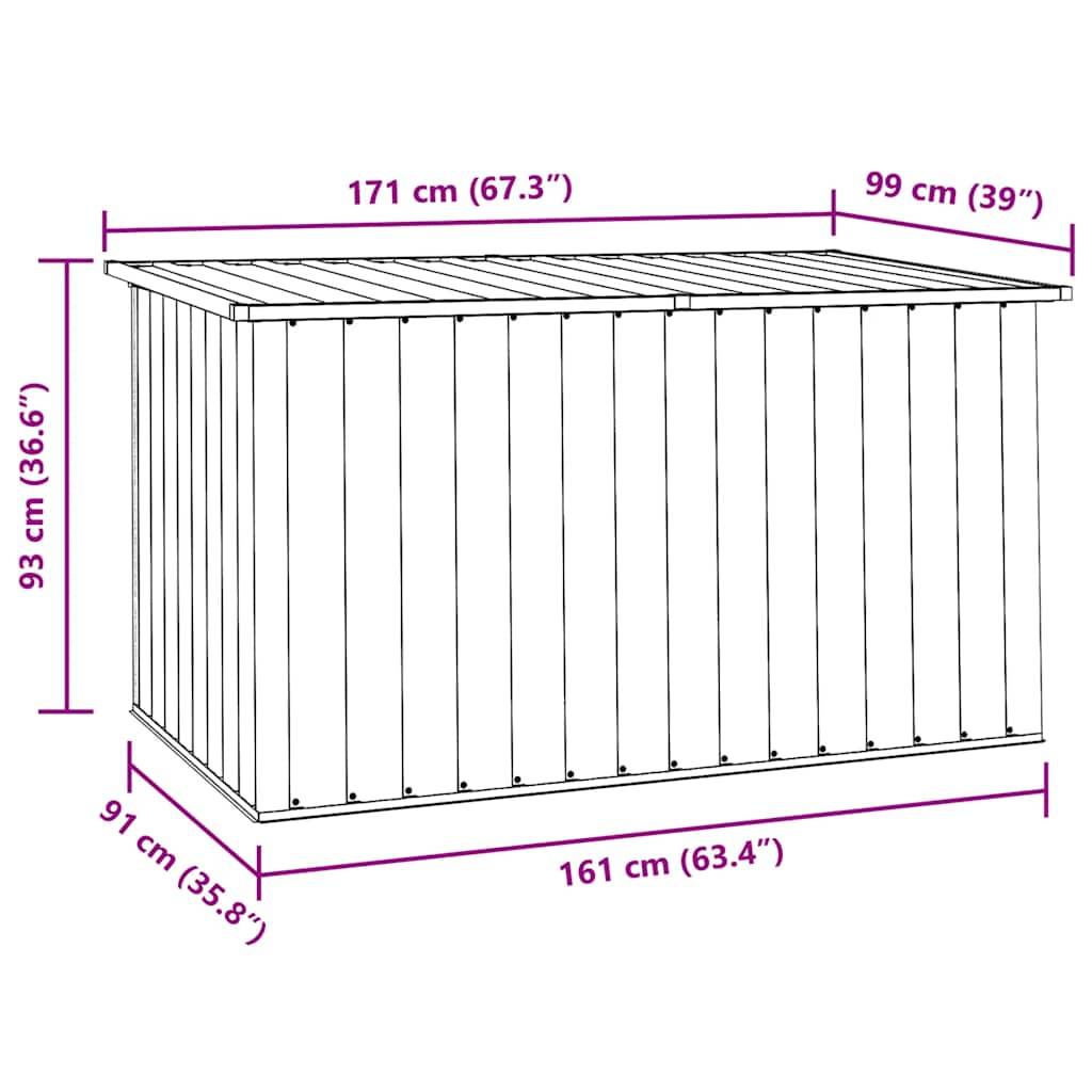 Grand Coffre de Rangement Acier Galvanisé XXXL pour Extérieur Jardin Anthracite 171x99x93 cm – ComfortXL Outdoor Living - Image 5