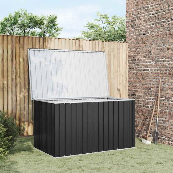 Grand Coffre de Rangement Acier Galvanisé XXXL pour Extérieur Jardin Anthracite 171x99x93 cm – ComfortXL Outdoor Living - Image 1