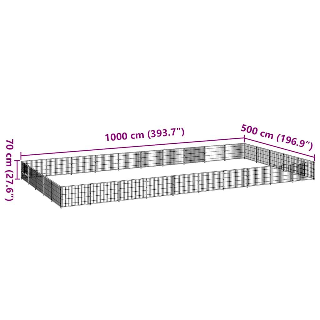 Vidaxl - Chenil Noir 50 m² Acier vidaXL 3082162 - Imagen 3