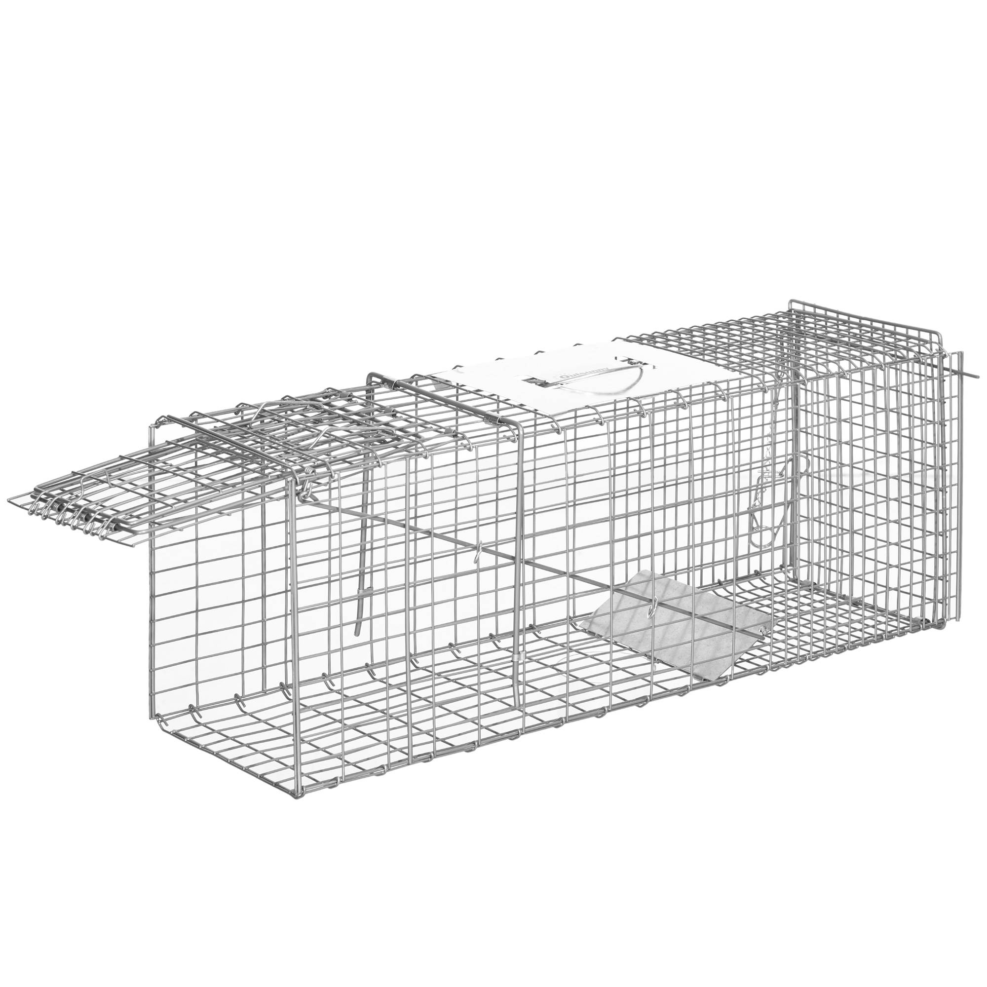 Piège cage de capture pliante pour petits animaux type rats et souris - 2 portes poignée 81 x 26 x 34,5 cm acier gris - Image 2