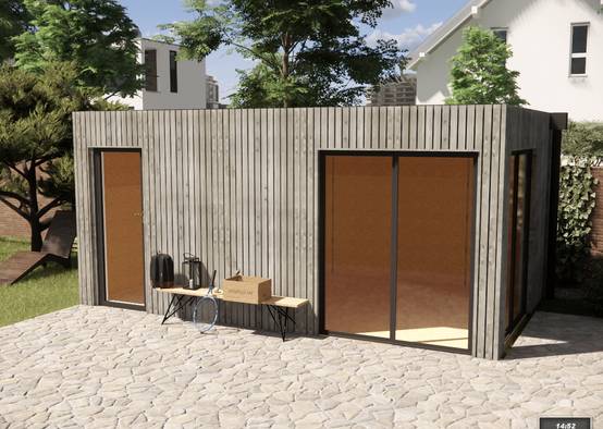 Sans Marque - Extension maison en bois en bois 5,5 x 3,5 x 2,7 m - Image 6