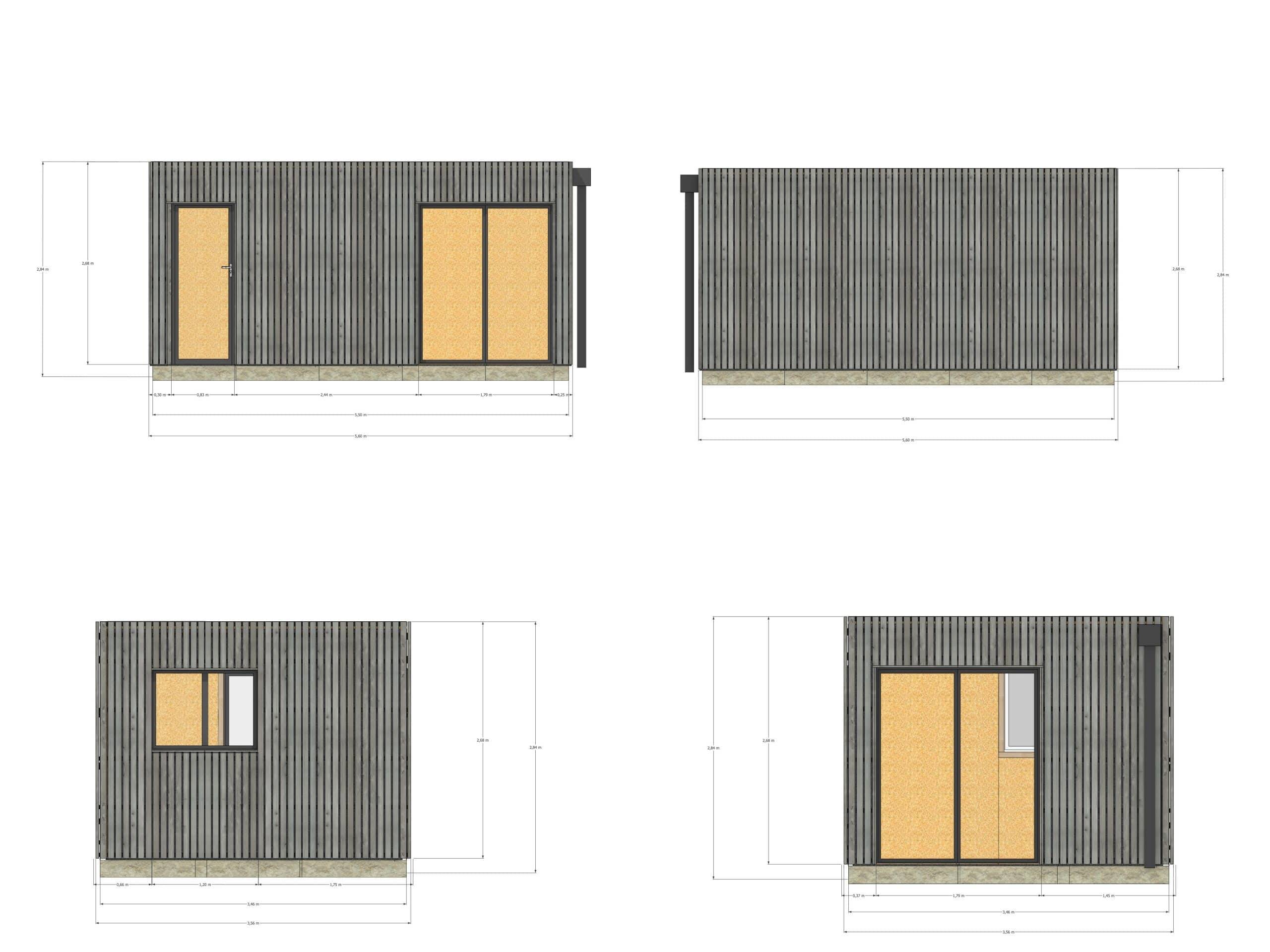 Sans Marque - Extension maison en bois en bois 5,5 x 3,5 x 2,7 m - Imagen 4
